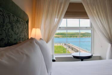 Double Seaview room at the Walter Raleigh Hotel can accommodate 2 people