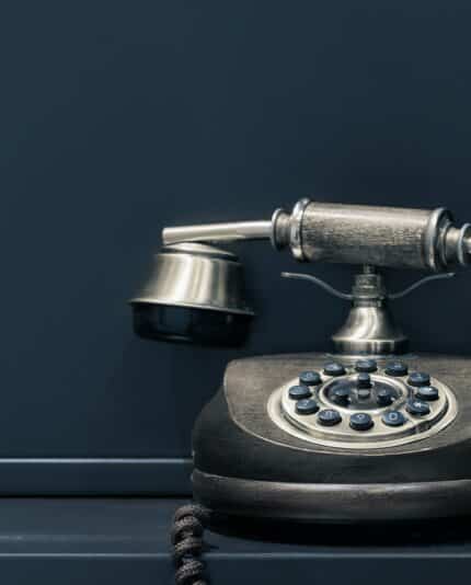 old phone against black background