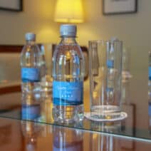 upclose of walter raleigh water bottles