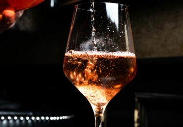 glass of rose wine